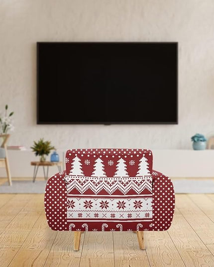 FKELYI Boho Christmas Easy Going Stretch Sofa Slipcover Washable Sofa Couch Cover Comfortable Furniture Protector with Elastic Bottom S FKELYI
