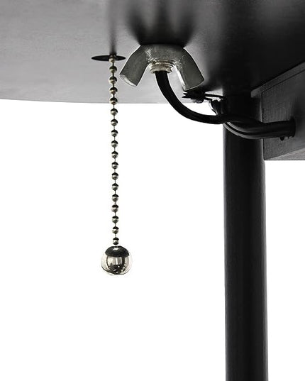 Simple Designs LF2010-BLK 62.5" Round Modern Shelf Etagere Organizer Storage Floor Lamp with 2 USB Charging Ports, 1 Charging Outlet and Linen Shade for Living Room Bedroom Office, Black - LeafyLoom