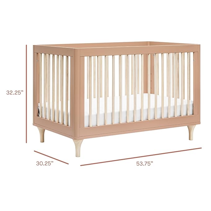 Babyletto Lolly 3-in-1 Convertible Crib with Toddler Bed Conversion Kit in Canyon/Washed Natural, Greenguard Gold Certified - LeafyLoom