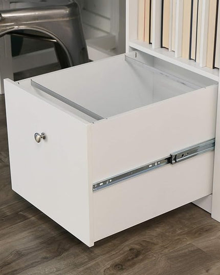 Walker Edison Modern Wood Computer Writing Desk Storage File Drawer Office Home Office Workstation Small, 48 Inch, White - LeafyLoom