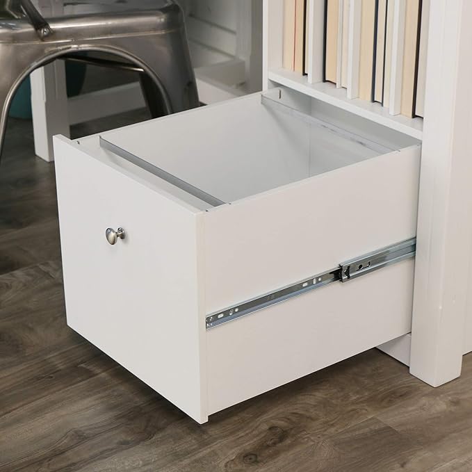 Walker Edison Modern Wood Computer Writing Desk Storage File Drawer Office Home Office Workstation Small, 48 Inch, White - LeafyLoom