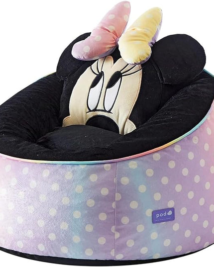 Idea Nuova Disney Minnie Mouse Hillside by pod Plush Kids Bean Bag Chair, 24" Hx24 Hx17 H, Large - LeafyLoom