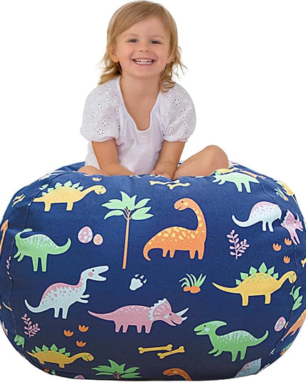 Aubliss Stuffed Animal Bean Bag Storage Chair (Dinosaur, X-Large (48'')) - LeafyLoom