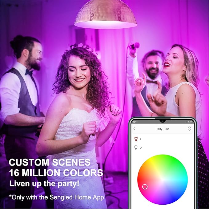 Sengled Color Changing Bulbs That Works with Alexa, Google Home, 3 Pack Starter Kit with Smart Switch, RGB Light A19 E26 Dimmable LED 60W Equivalent, 800LM, 5 Piece Set, White, 3 Count Sengled