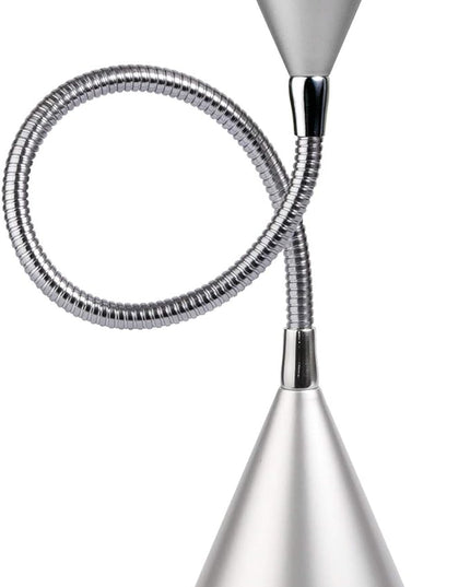 OttLite Cone LED Desk Lamp with Flexible Neck (Silver) - Lightweight & Adjustable Wide Angle Spread Desk Lamp with Energy-Efficient Natural Daylight LEDs for Home Office, Desk, & Dorms - LeafyLoom
