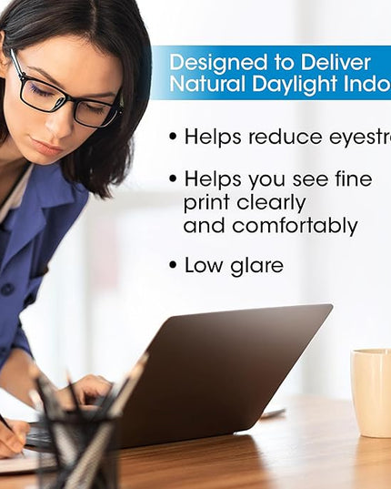 OttLite LED Desk Lamp Space Organizer with Flexible Neck Height - 4 Brightness Settings with Touch Activated Controls, Energy-Efficient Natural Daylight LEDs for Home Office, Desk, & Dorms - LeafyLoom