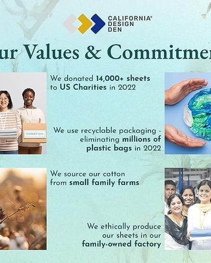 California Design Den Striped Sheets for King Size Bed, Soft 100% Cotton Sheets, Luxury 400 Thread Count Sateen, 4 Piece Deep Pocket Cooling Sheets Set (White Sheets) - LeafyLoom