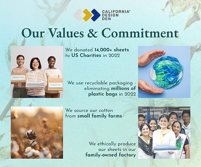 California Design Den Striped Sheets for Full Size Bed, Soft 100% Cotton Sheets, Luxury 400 Thread Count Sateen, 4 Piece Deep Pocket Cooling Sheets Set (White Sheets) - LeafyLoom