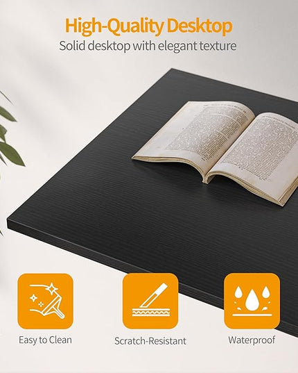CubiCubi L Shaped Computer Desk with Monitor Stand & Shelves, 47 Inch Corner Home Office Desk Writing Table with Storage Drawer, Blck - LeafyLoom