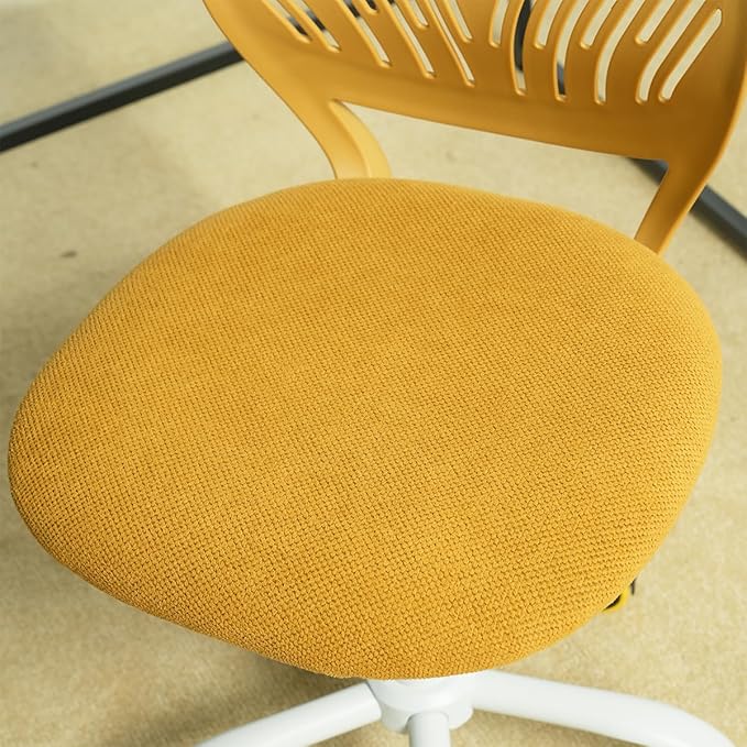 FurnitureR Writing Task Chair for Teens Boys Girls 360 Rolling Wheels Fabric Soft Pad Seat Breathable Backrest, Height Adjustable Liftup 29.5"-34.3", Lime Yellow - LeafyLoom