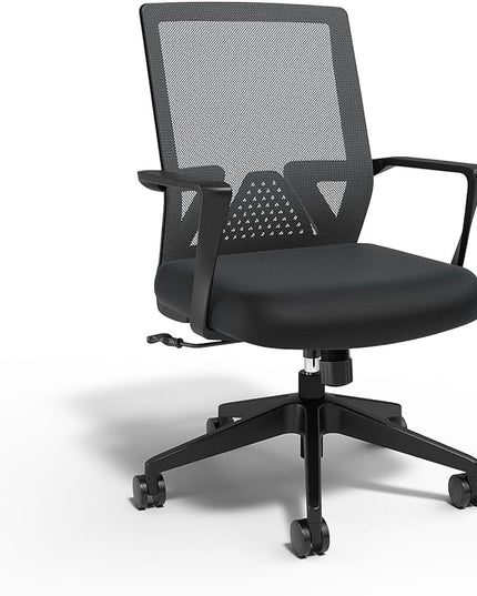 STAPLES Cartwright Office Computer Desk Chair, Ergonomic, Adjustable Tilt lock, Mesh Rolling Swivel Task Chair with Wheels, Lumbar Support, Black (ST62400) - LeafyLoom