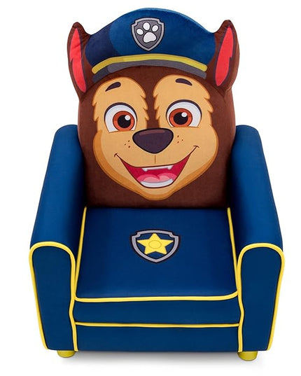 Delta Children Figural Upholstered Kids Chair, Nick Jr. PAW Patrol Chase,Wood, Blue - LeafyLoom
