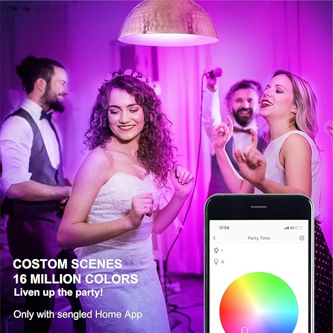 Sengled Smart Light Bulb, Color Changing Light Bulb, WiFi Light Bulbs No Hub Required, Smart Bulbs that Work with Alexa & Google Home, Smart LED A19 RGB Light Bulbs, 1 Pack Sengled
