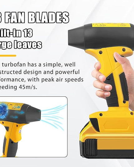 Leaf Blower Jet Dry for Dewalt 20V 60V Battery, Air Pump Air Duster Turbine Jet Fan Violent Turbofan Air Blower Turbine Turbine Blower Powerful Jet Fan High Speed Mini Blower for Car Cleanin - LeafyLoom