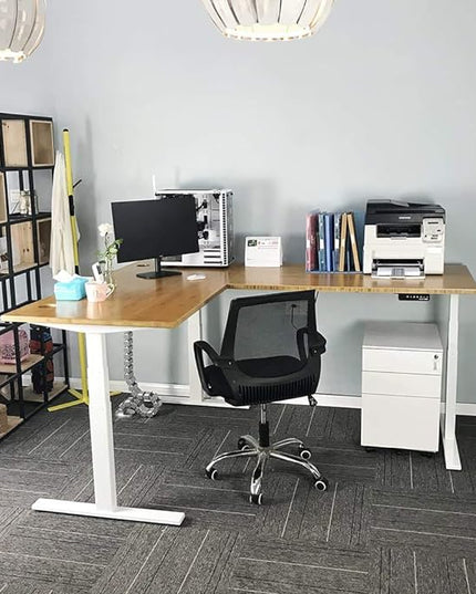 VWINDESK 48 x 27.5 x 1 Inch 100% Solid Bamboo Desk Table Top Only,for Standing Desk Home Office Desk(Right Angle) - LeafyLoom
