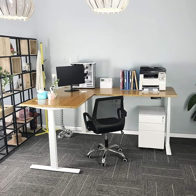 VWINDESK 48 x 27.5 x 1 Inch 100% Solid Bamboo Desk Table Top Only,for Standing Desk Home Office Desk(Right Angle) - LeafyLoom