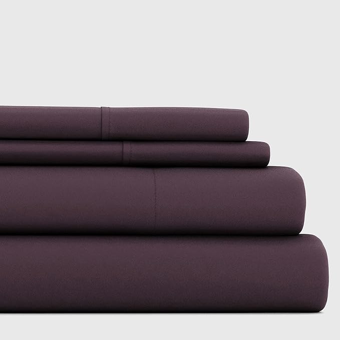 Linen Market Bed Sheets for King Size Bed (Purple) - Sleep Better Than Ever with These Soft and Cooling King Sheets - Deep Pocket Fits 16" Thick Beds - 4 Piece King Sheet Set - LeafyLoom