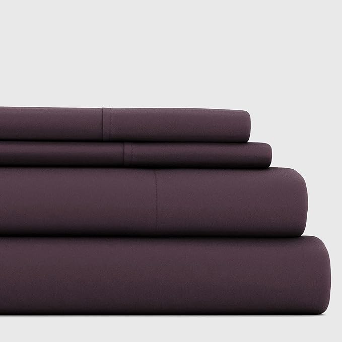 Linen Market Bed Sheets for California King Size Bed (Purple) - Sleep Better Than Ever With These Soft and Cooling California King Sheets - Deep Pocket Fits 16" Thick Beds - 4 Piece Cal King Sheet Set - LeafyLoom