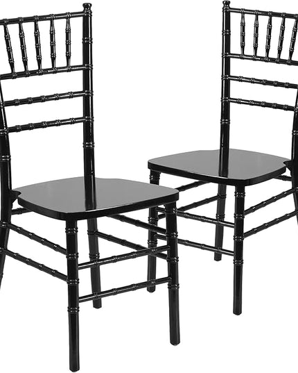 Flash Furniture 2 Pack HERCULES Series Black Wood Chiavari Chair - LeafyLoom