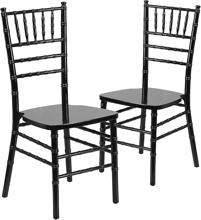 Flash Furniture 2 Pack HERCULES Series Black Wood Chiavari Chair - LeafyLoom