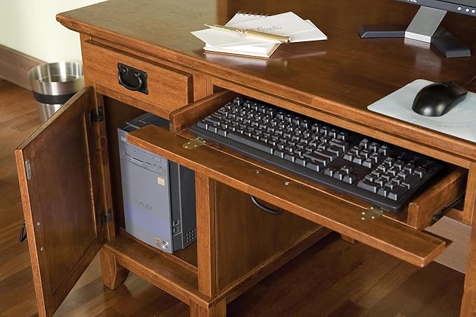 Home Styles Arts and Crafts Cottage Oak Double Pedestal Desk by Home Styles - LeafyLoom