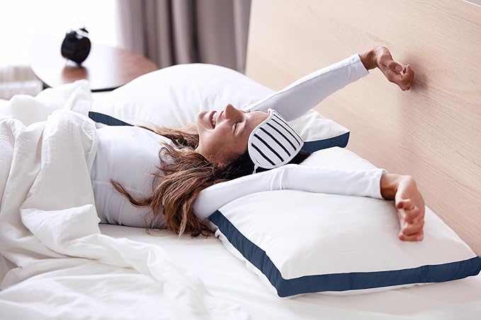 Utopia Bedding Bed Pillows for Sleeping King Size (Navy), Set of 6, Cooling Hotel Quality, Gusseted Pillow for Back, Stomach or Side Sleepers - LeafyLoom