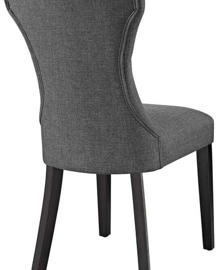 Modway Silhouette Modern Tufted Upholstered Fabric Parsons Four Dining Chairs in Gray - LeafyLoom
