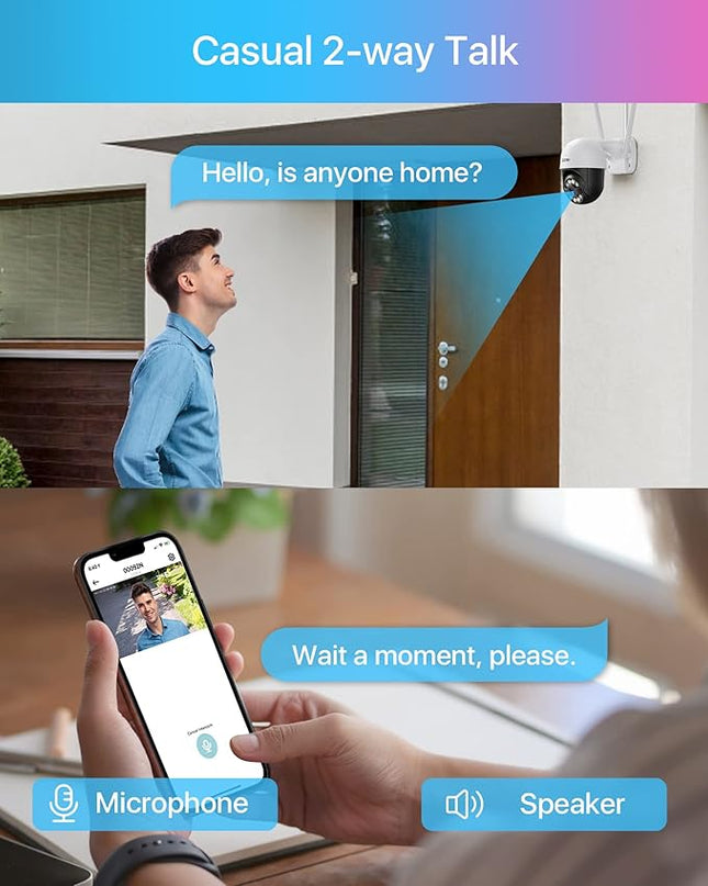 ZOSI C289 2K Pan/Tilt WiFi Add On Camera, 3MP Plug-in Outdoor PT Security Camera, Night Vision, Human Detection, 2 Way Audio, Smart Light Siren, Only Work 2K WiFi NVR System(ZR08RP,ZR08LL) ZOSI