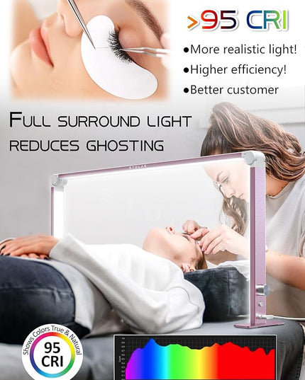 LED Desk Lamp 36W, 4000-6000K Dimmable Table Lamp, 3 Lighting Modes, Square Desk Light for Study, Model Building, Painting, crafting-Pink - LeafyLoom