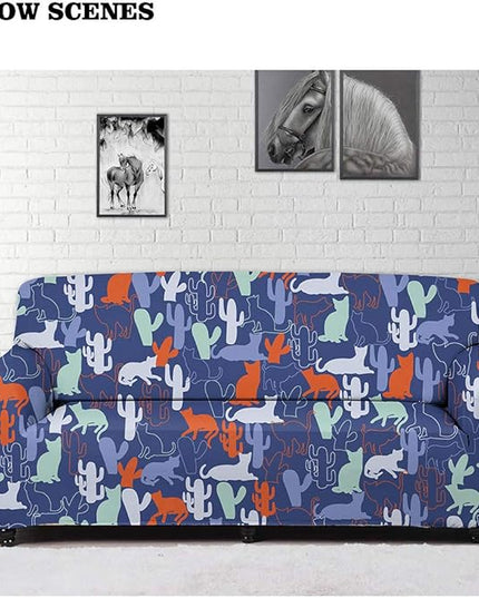 FKELYI Super Stretch Sofa Slipcover Christmas Reindeer Snowflake Printed Sofa Couch Cover Washable Furniture Protector with Elastic Bottom-L FKELYI