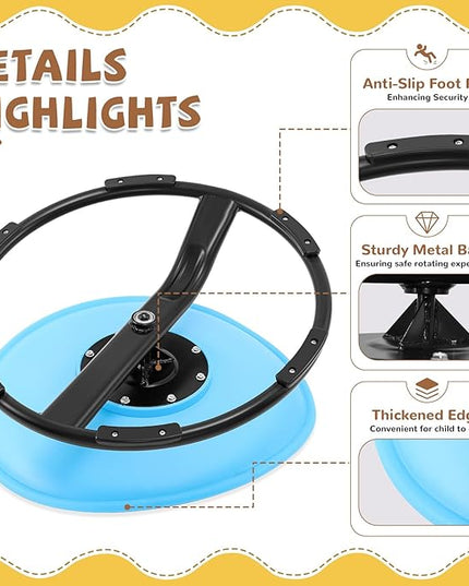 Zhenx Spinning Chair for Kids, Autism Kids Swivel Chair, Kids Sensory Chair, Spinning Chair for Autistic Kids & ADHD Children, Sit and Spin Training Body Coordination(Blue) - LeafyLoom