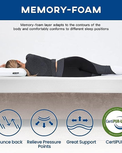 FDW Full Mattress 6 inch Gel Memory Foam Mattress for Cool Sleep & Pressure Relief, Medium Firm Mattresses CertiPUR-US Certified/Bed-in-a-Box/Pressure Relieving - LeafyLoom