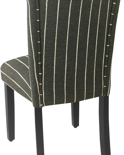 HomePop Classic Parsons Dining Chairs, Pack of 2, Black with Boucle Stripe - LeafyLoom