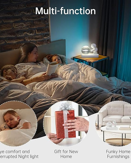 Table Lamp for Kids, 3D Galaxy Crystal Ball Super Soft Illumination LED Small Night Light USB Powered and Button Control Nightlight, Perfect for Gift - LeafyLoom