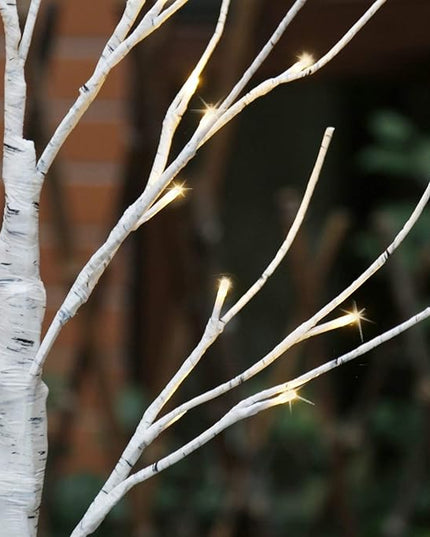 OTAVILEM 2FT Artificial Birch Tree with LED Lights, Warm White Fairy Lights, Battery Powered Tabletop Centerpiece Decorations for Home, Christmas, Wedding, Indoor Decor - LeafyLoom