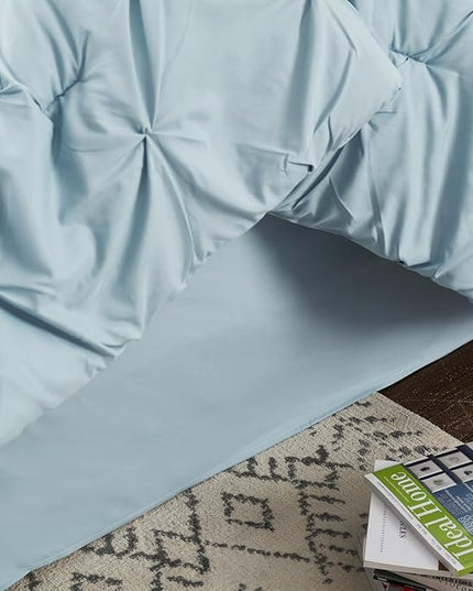 Bedsure Twin Comforter Set with Sheets - 5 Pieces Twin Bedding Sets, Pinch Pleat Blue Twin Bed in a Bag with Comforter, Sheets, Pillowcase & Sham - LeafyLoom