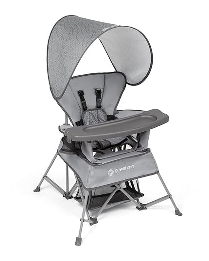 Baby Delight Go with Me Venture Portable Chair | Indoor and Outdoor | Sun Canopy | 3 Child Growth Stages | Elephant Grey - LeafyLoom