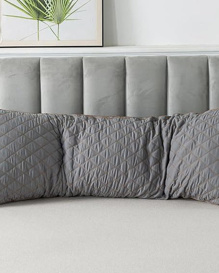 WhatsBedding Memory Foam Body Pillow for Adults, Long Body Pillow for Sleeping, Full Body Pillow for Bed - 20x54 inch, Dark Grey - LeafyLoom