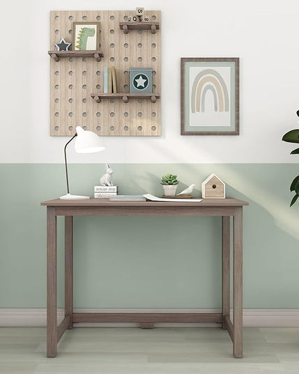 Max & Lily Solid Wood Desk, 40 Inches, Clay - LeafyLoom