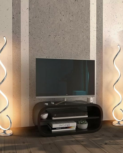 Spiral LED Floor Lamp for Living Room,40W Modern Floor Lamps with Remote Control, 3 Colors Stepless Dimmable Floor Standing Lamp Reading Corner Floor Tall Lamp for Bedroom Office - Chrome - LeafyLoom