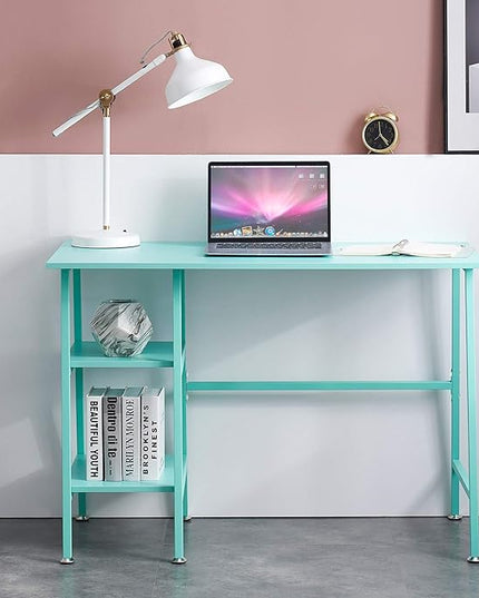 VECELO 43 Inch Computer, Writing Home Office Hutch Workstation with Shelf Storage Desk 43", Classic Blue - LeafyLoom