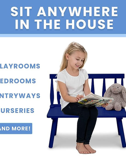 Delta Children Windsor Bench, Navy - LeafyLoom