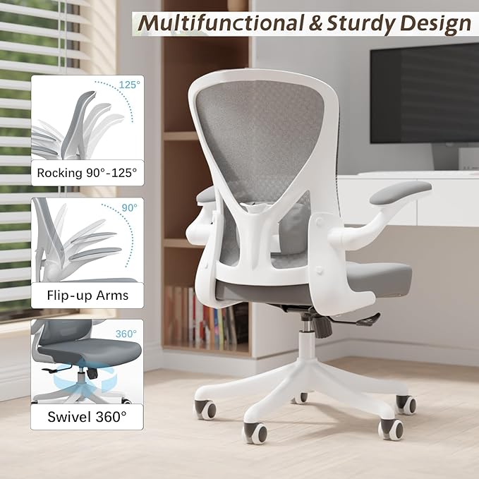 Home Desk Chair Ergonomic Chair Study Chair Computer Chair Desk Chair Lumbar Support Office Chair Heavy Duty Office Chair - LeafyLoom