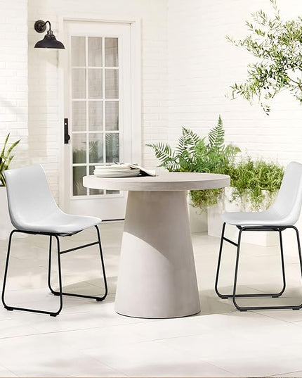 NicBex Retro Side Chair Dining Chair with Metal Legs for Kitchen, Living, Dining Room, Set of 2, (White Color) (A-GE17016-USSU014) - LeafyLoom