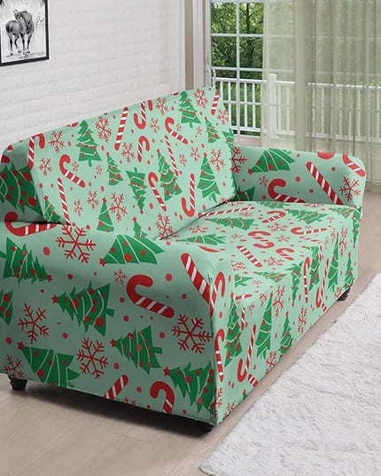 FKELYI Green Christmas Tree Sofa Slipcover Comfortable Sofa Couch Cover with Elastic Bottom Stretch Furniture Protector for Indoor L FKELYI