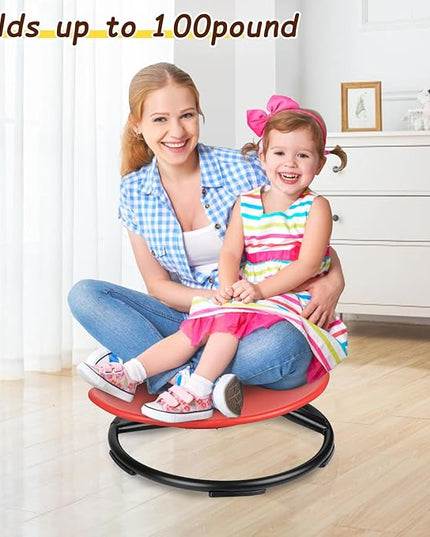Kids Swivel Chair, Spinning Chair for Kids, Sit and Spin Chair for Kids,Balance Physical Therapy Equipment, Training Body Coordination，Sensory Spinning Seat for Kids (Red) - LeafyLoom