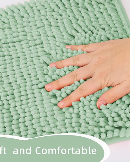 Locker Rug school girl rugs Carpet Chenille 100% Microfiber Locker Carpet with Non Skid Backing Locker Decorations (Green, 10X10) - LeafyLoom