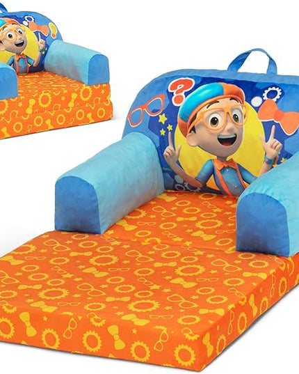Delta Children Cozee Buddy Flip-Out Kids Chair, Blippi - LeafyLoom