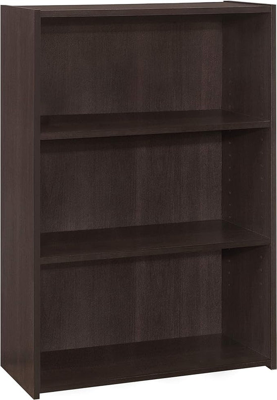 Monarch Specialties I BOOKCASE-36 H/Cappuccino with 3 Shelves Bookcase, Brown - LeafyLoom