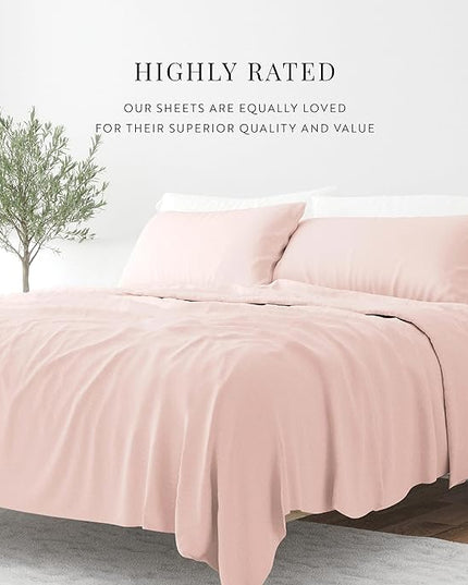 Linen Market Bed Sheets for Queen Size Bed (Blush) - Sleep Better Than Ever with These Soft and Cooling Queen Sheets - Deep Pocket Fits 16" Thick Beds - 4 Piece Queen Sheet Set - LeafyLoom